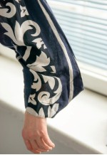 Vintage Blue/White Patterned Bohemian Jacket