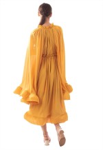 Ruffle Hem and Sleeves Oversized dress in Yellow