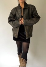 Vintage Lightweight Distressed Brown Leather Jacket