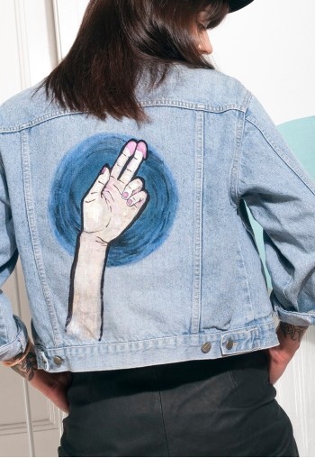 Hand-painted denim jacket - Reworked vintage jacket
