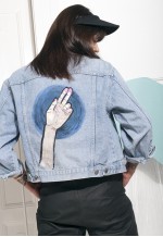 Hand-painted denim jacket - Reworked vintage jacket