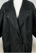 Vintage Black Leather Jacket, Oversized Leather Jacket