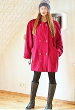 Cherry red vintage wide wool coat