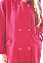 Cherry red vintage wide wool coat