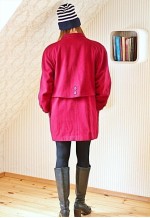 Cherry red vintage wide wool coat