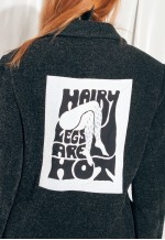 Reworked Vintage Coat 90s Feminist Hairy Leg Graphic Jacket